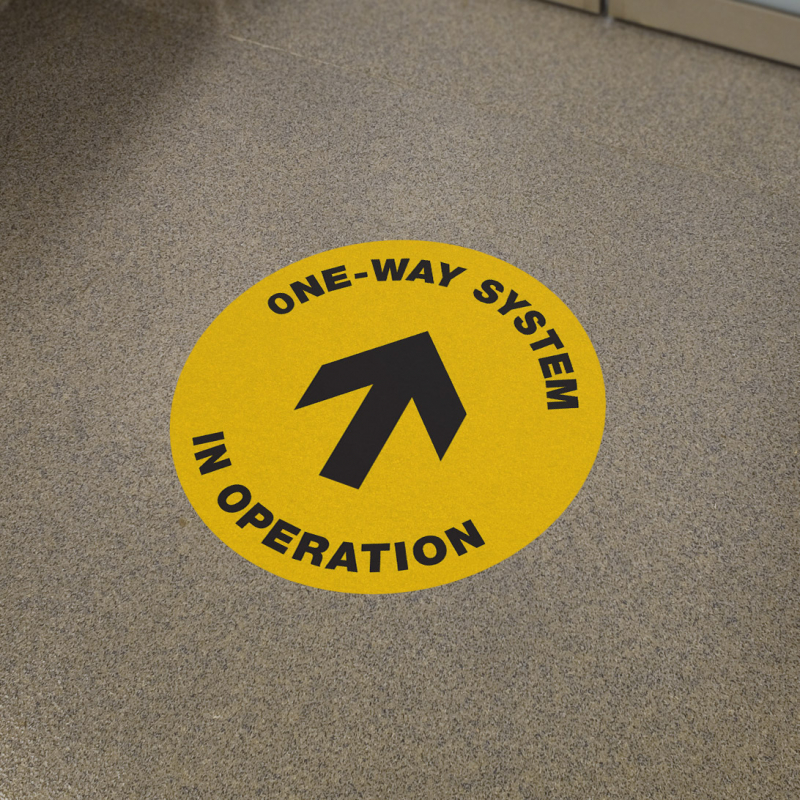 One Way System internal circular floor graphics
