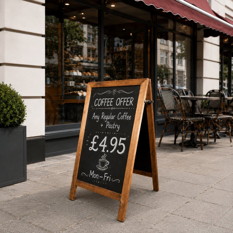 Premium Printed Chalk Wooden A-Board