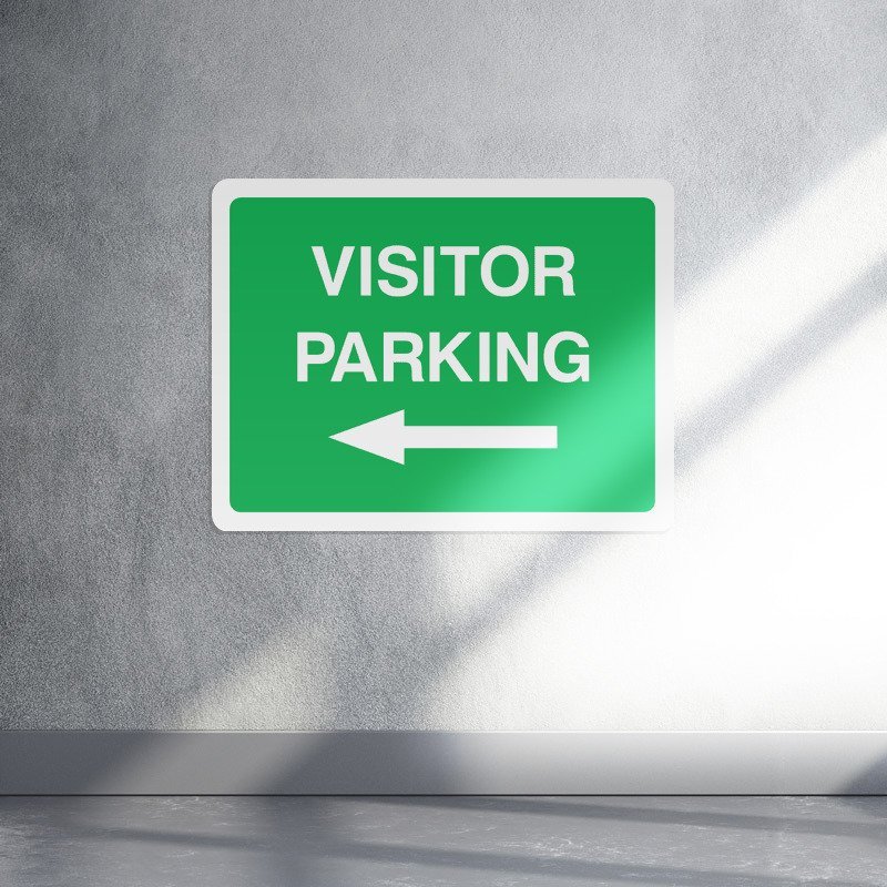 Visitor parking left arrow sign - landscape live preview