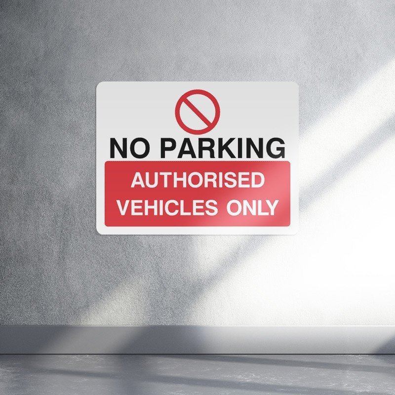 No parking authorised vehicles only parking sign live preview