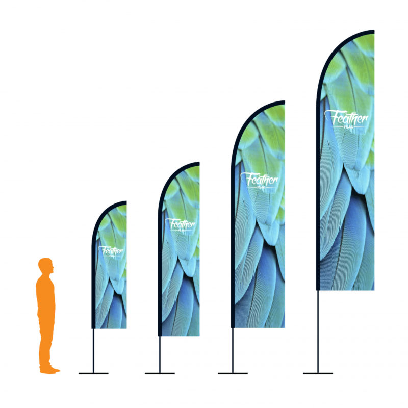 thumbnail image 2 of 13ft X 3ft Solid Hot Pink Swooper Feather Flag – Tall Windtail Advertising Banner For Events, Businesses, Attention Getter 2 of 5