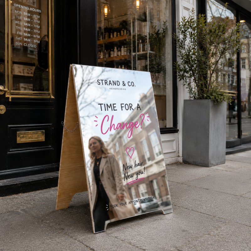 Wooden A-Board Mirror Sign
