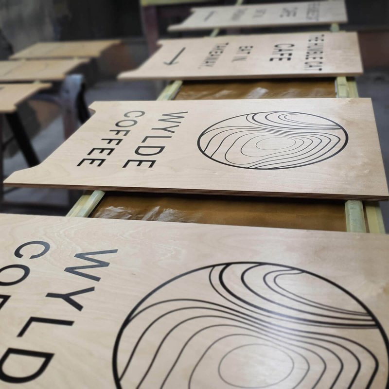 Pavement signs handmade in the UK Sign Shop workshop