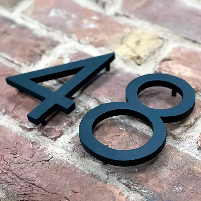 Premium black metal cut numbers suitable for your front door for a high quality finish and modern look.