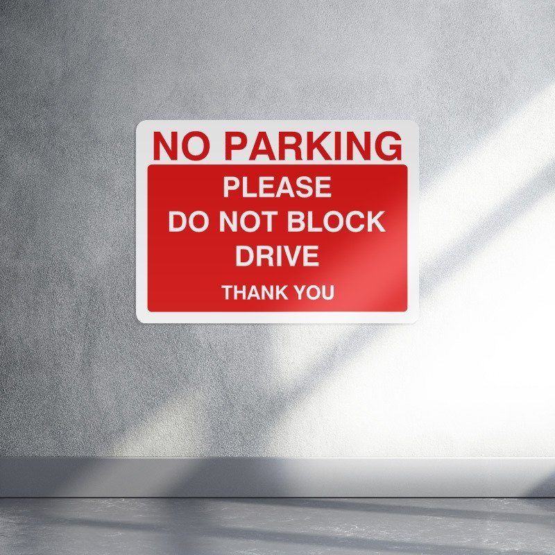 No parking please do not block drive parking sign live preview