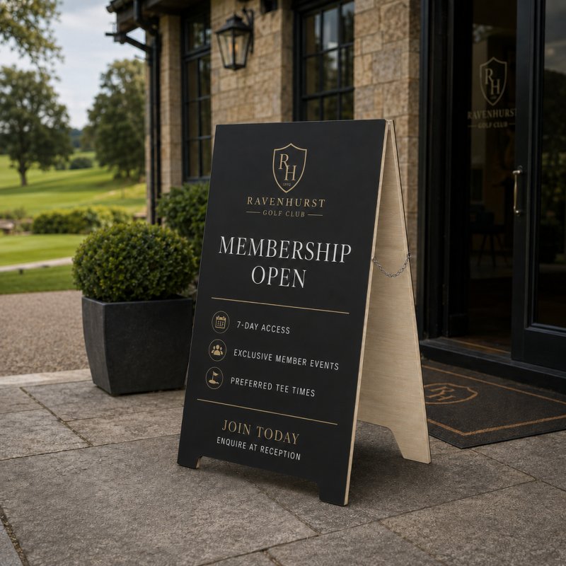 Wooden A-Board Satin Black Sign