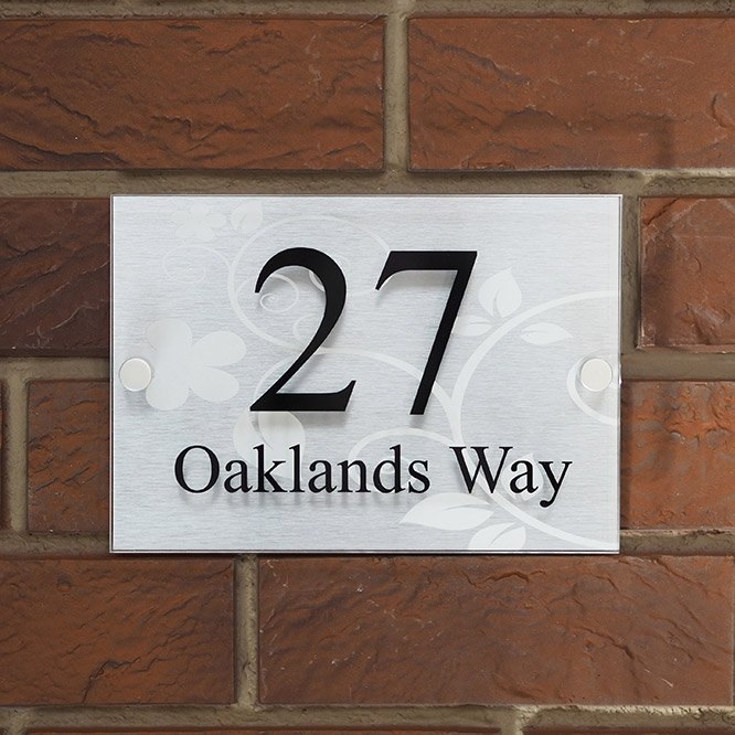Glass Effect House Signs Glass Door Numbers & House Numbers