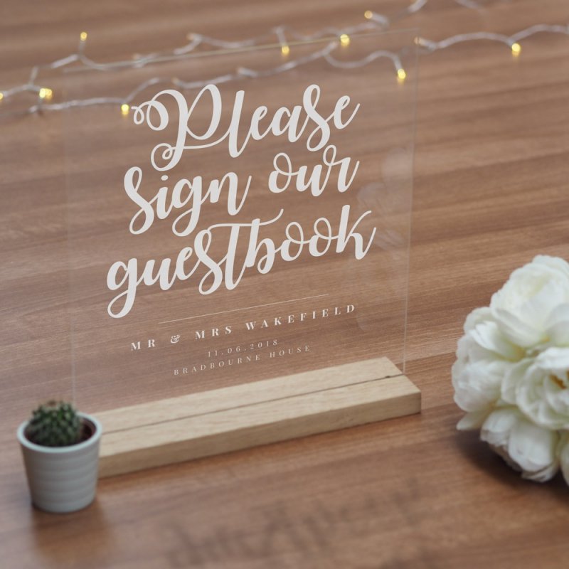 Personalised Acrylic Wedding Guestbook Sign