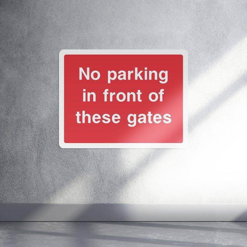 No Parking in front of these gates parking sign live preview
