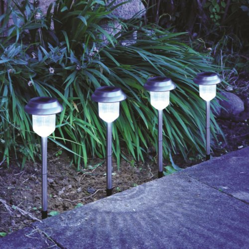 Stainless Steel Border Lantern Solar Lights - Pack of 4