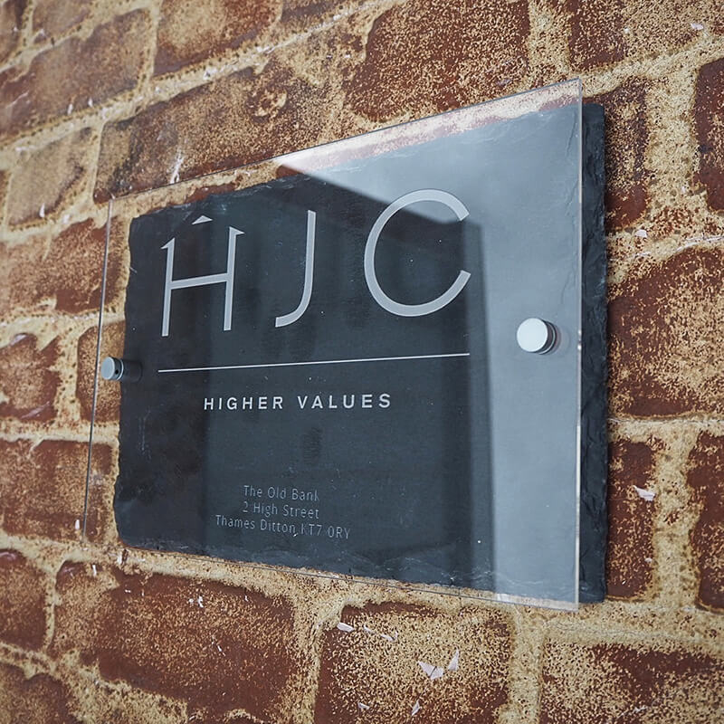 Logo on Slate Acrylic