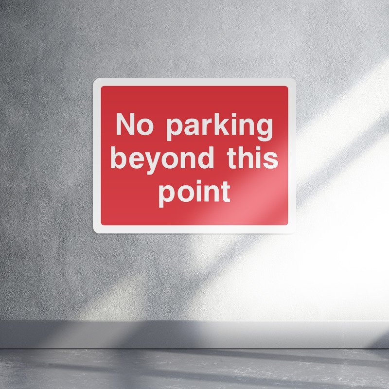 No parking beyond this point parking sign
