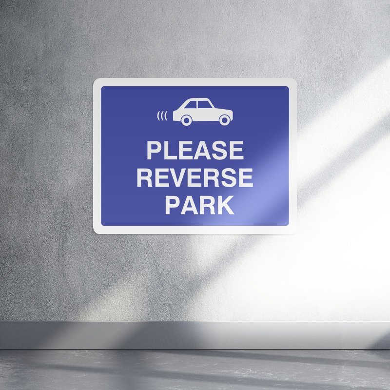 Please reverse park parking safety sign live preview