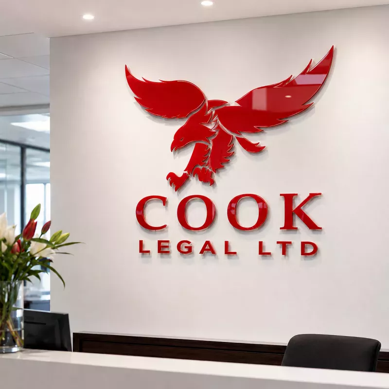 Colour Acrylic 3D Logo Sign on an office reception wall