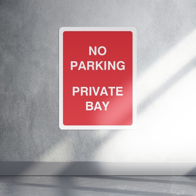No parking private bay sign live preview