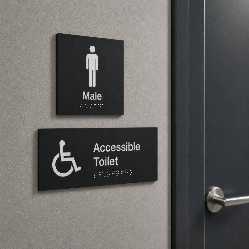 Braille Signs Black Matt Acrylic