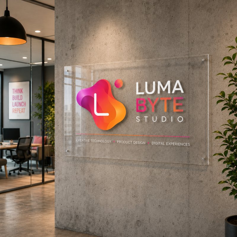 Digitally Printed Logo on Clear Acrylic