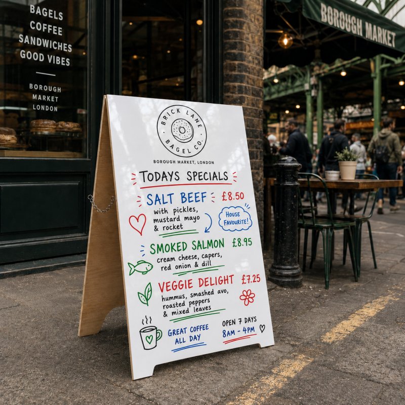 Wooden A-Board Drywipe Sign