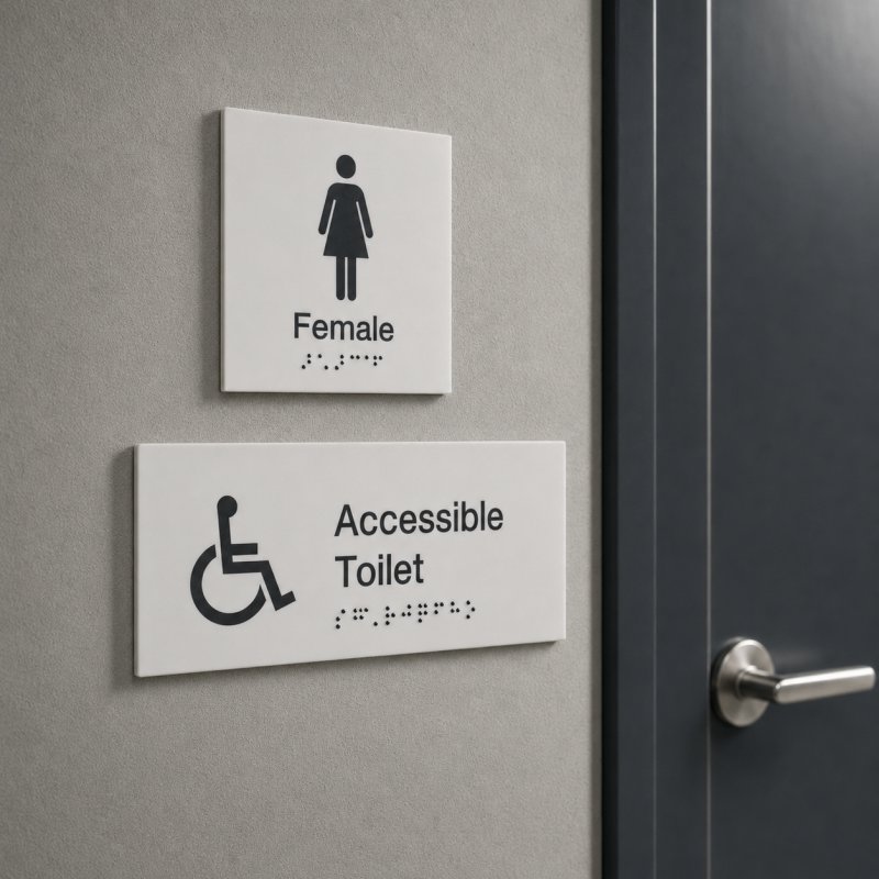 Braille Signs White Matt Acrylic