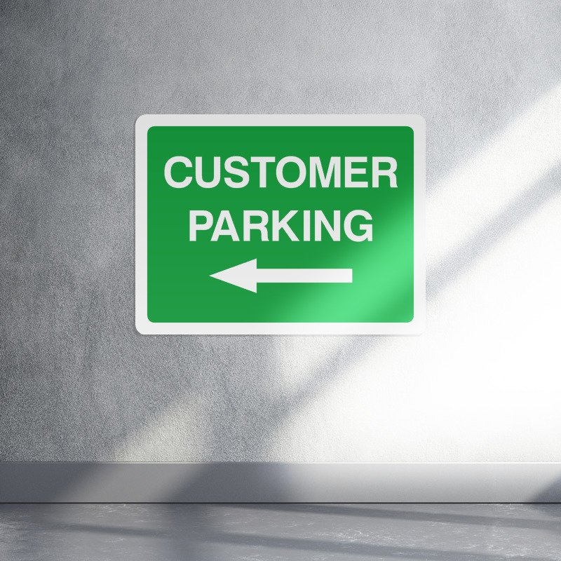 customer parking left arrow landscape