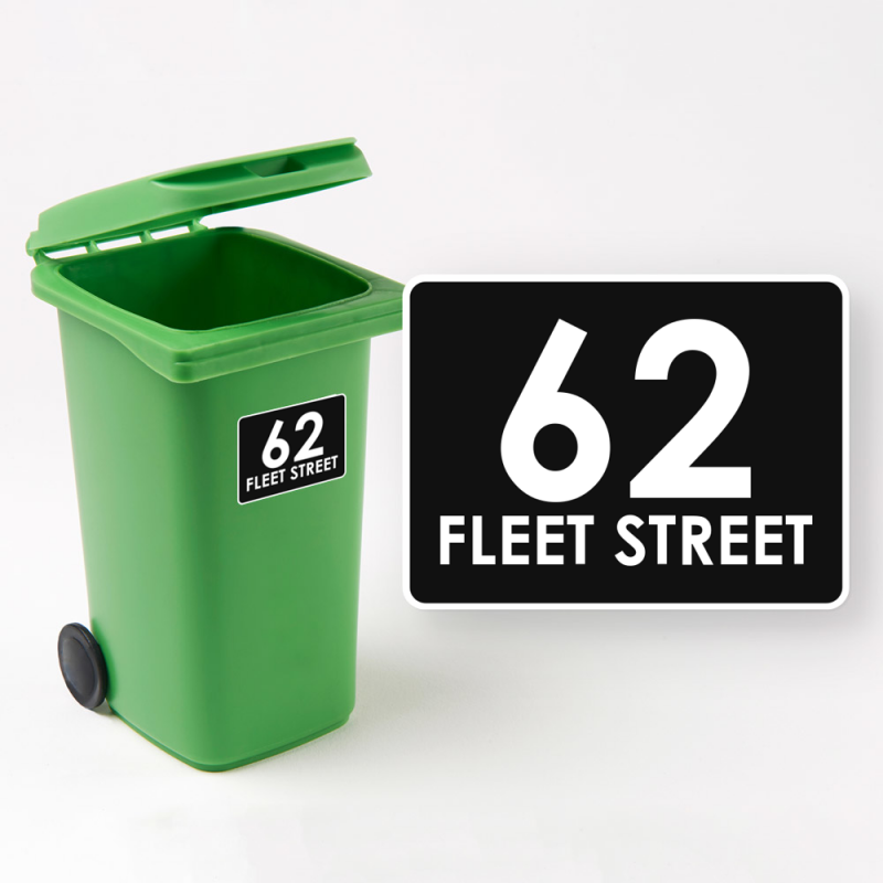 Vinyl Signs Direct Wheelie Bin Stickers Personalised Pack of 2 Signs Size 18cm x 18cm D6 
