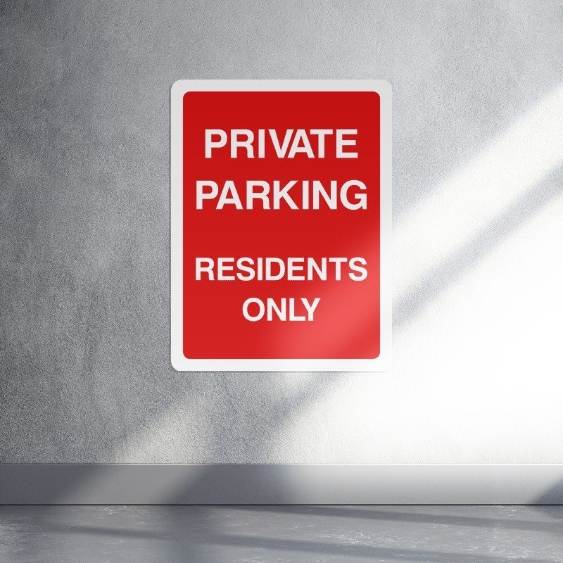 Private parking residents only access sign