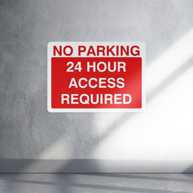 No parking 24 hour access required parking sign live preview