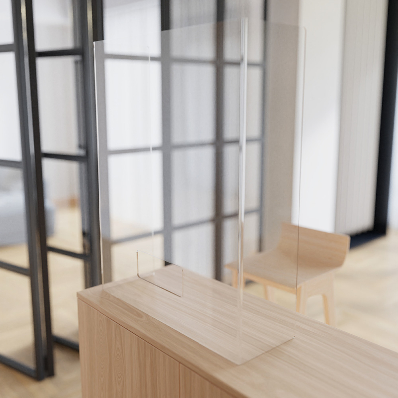 Acrylic free standing sneeze guards counter staff