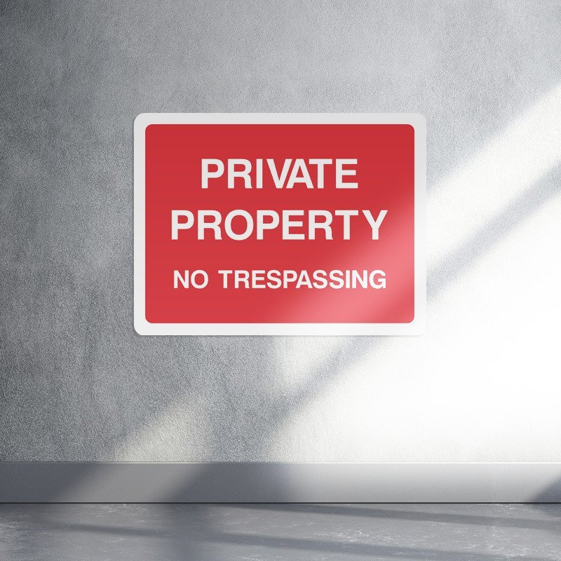 Private property no trespassing access landscape