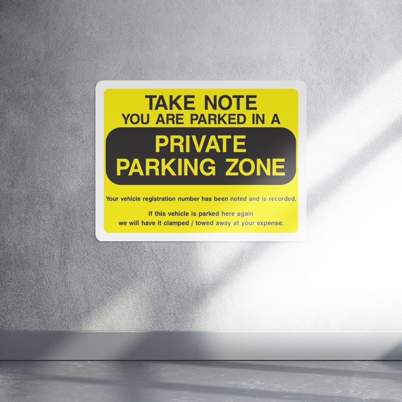 You are parked private parking zone security