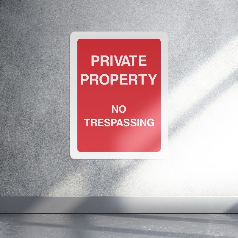 Private property no trespassing access sign live preview