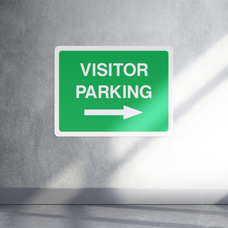 Visitor parking right arrow sign - landscape live preview