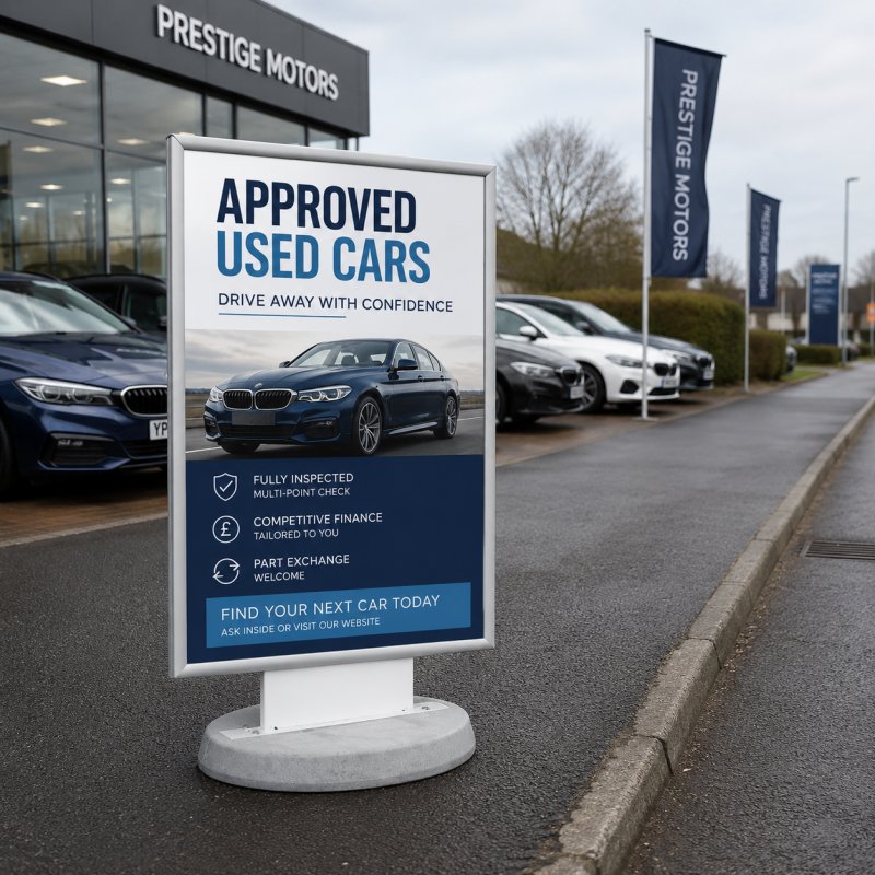 Defender Forecourt Sign with Concrete Base