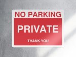 No parking private thank you parking sign