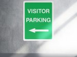 Visitor parking left arrow sign - portrait