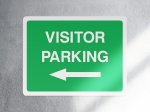 Visitor parking left arrow sign - landscape