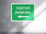 Visitor parking left arrow sign - landscape