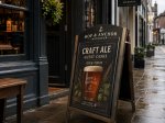 Wooden Chalk A-Board Snap Frame Curved