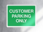 Green customer parking only sign - landscape
