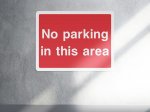 No parking in this area parking sign