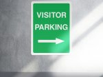 Visitor parking right arrow sign - portrait