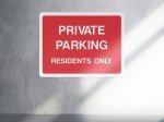Private parking residents only access sign - landscape