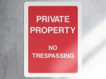 Private property no trespassing access sign