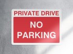 Private drive no parking access sign - landscape