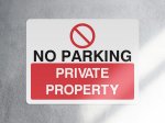 No parking private property no entry sign