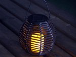 Rattan Effect Solar Candle Lantern Light