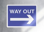 Way out right arrow parking sign - landscape