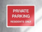 Private parking residents only access sign - landscape