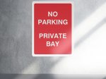 No parking private bay sign