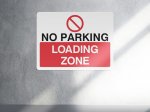 No parking loading zone parking sign